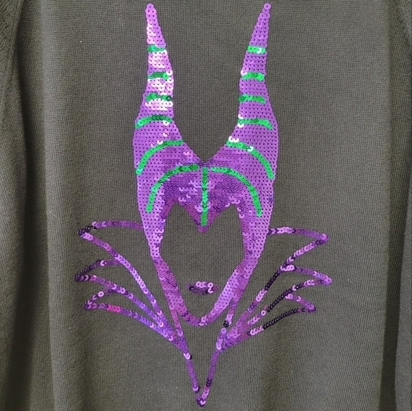 Torrid Disney Maleficent Sequin Sweater Black 2X - Picture 4 of 8